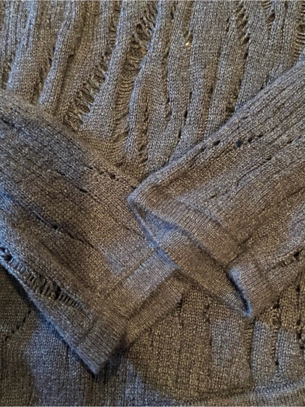 Express Lace Stitch Asymmetrical Hem Tunic Sweater - Picture 6 of 7